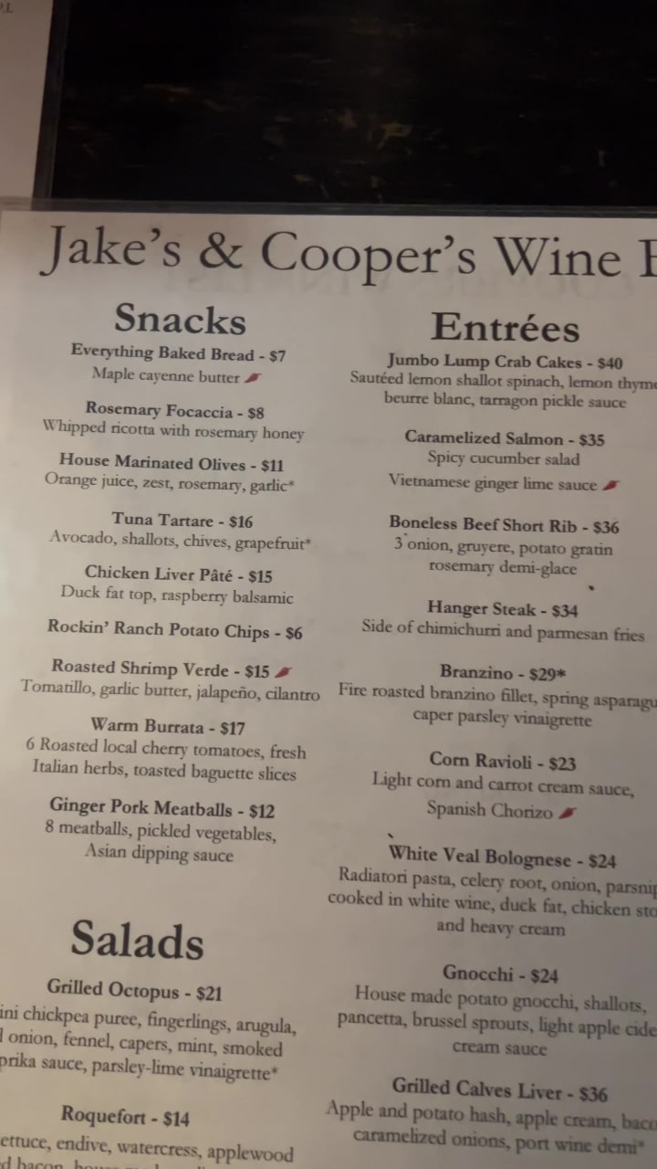 Jake's and Cooper's Wine Bar